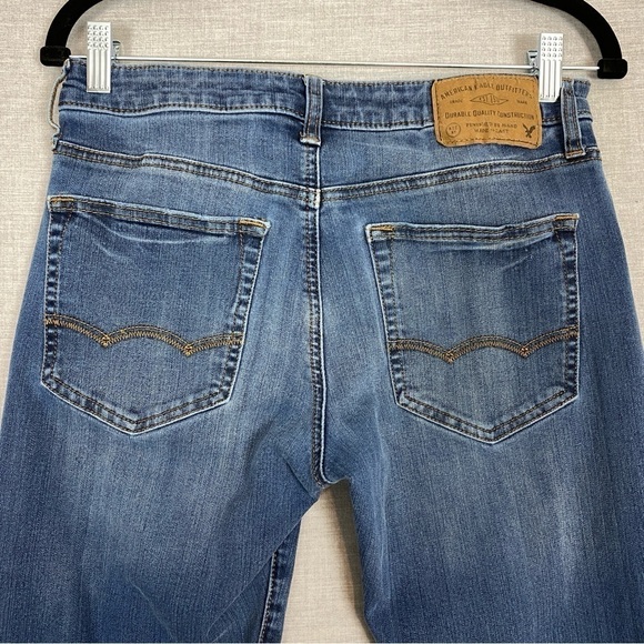 American Eagle 360 Extreme Flex Slim Jeans Sz 29X32 Medium Wash Faded - Picture 5 of 13